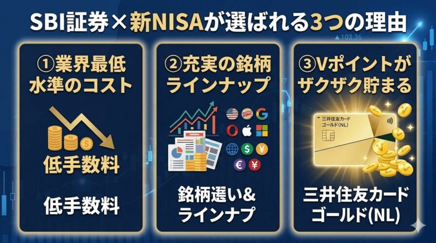 SBI証券×新NISAが選ばれる3つの理由