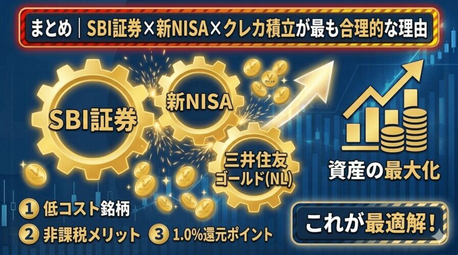まとめ｜SBI証券×新NISA×クレカ積立が最も合理的な理由