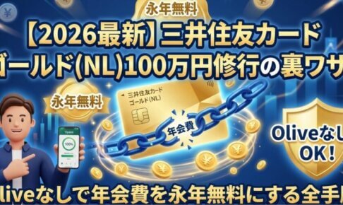 【2026最新】三井住友カード ゴールド(NL)100万円修行の裏ワザ！Oliveなしで年会費を永年無料にする全手順