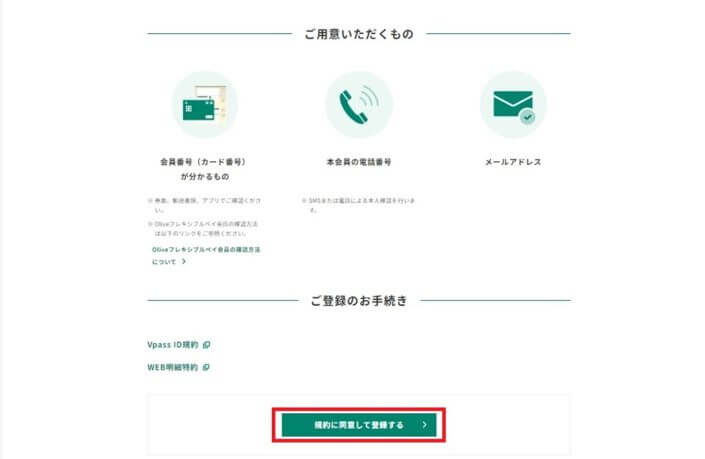 Vpass登録に必要なもの